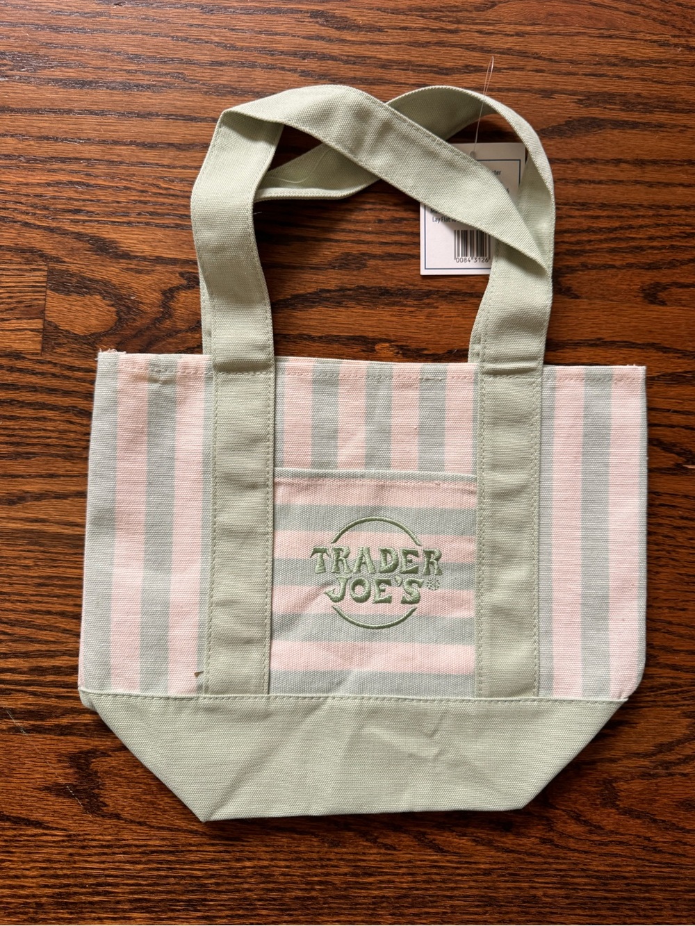 Pastel Green Stripe Tote Bag